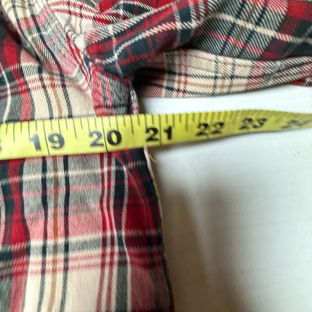 Carhartt Mens Medium Flannel Long Sleeve Shirt Plaid Red 100% Cotton Button Down